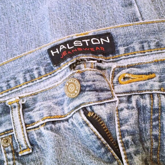 90s Halston Jeanswear (12) Light Blue Denim Mom Jeans Capris Pants 5-Pocket - Picture 6 of 12